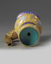 A CHINESE YELLOW-GROUND PAINTED ENAMEL 'TIBETAN-STYLE' EWER, PENBA HU, QING DYNASTY (1644-1911)