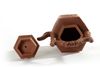 A Chinese yixing hexagonal 'dragon' teapot and cover