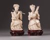 Two ivory carvings of a lady