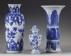 Three Chinese blue and white vases