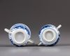 Two miniature Chinese blue and white twin-handled censers
