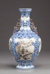 A Chinese blue and white baluster vase