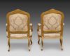 A PAIR OF GILDED WOOD ARMCHAIRS, FRANCE, LOUIS XV STYLE