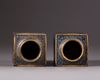 A pair of Chinese cloisonné enamel 'Eight Immortals' cong-form vases