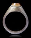 AN AGATE SEAL SILVER RING