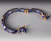 A GEM-SET ENAMELLED GOLD BANGLE, (KADA) NORTH INDIA 19TH CENTURY