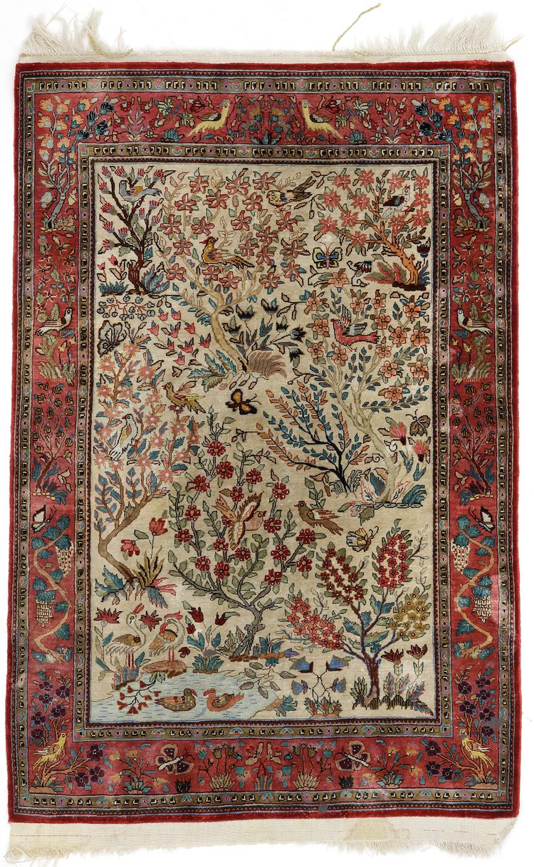 A SILK GHOM RUG