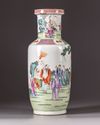 A 'famille rose' rouleau vase