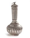 AN OTTOMAN SILVER VASE WITH BIRD FINIAL, 19TH CENTURY