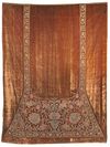 A LARGE BROWN VELVET WITH GILT AND SILVER WIRE EMBROIDERY