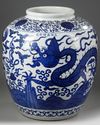 A LARGE BLUE AND WHITE 'DRAGON' JAR, MING-STYLE, 19TH-20TH CENTURY