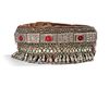 A SILVER AND LEATHER HEADBAND, MOROCCO, 19TH CENTURY