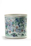 A Chinese doucai 'Hundred Boys' brush pot, bitong