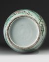 A CHINESE FAMILLE VERTE ROULEAU VASE