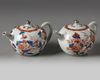 A PAIR OF CHINESE IMARI 'FLORAL' TEAPOTS AND COVERS, KANGXI PERIOD (1662-1722)