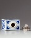 A Chinese blue and white tea caddy