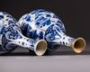 A pair of Chinese blue and white vases