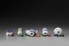 Five  porcelain Snuff Bottles
