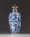A Chinese blue and white silver mounted jar