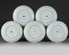A set of five Chinese famille verte dishes
