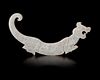 A CHINESE TIGER-SHAPED JADE PLAQUE,  POST–SHIJIAHE CULTURE (c.2000 BC-1800 BC)