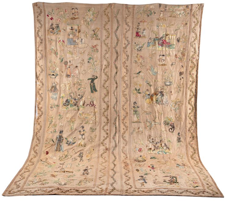 An Ottoman embroidered hanging panel