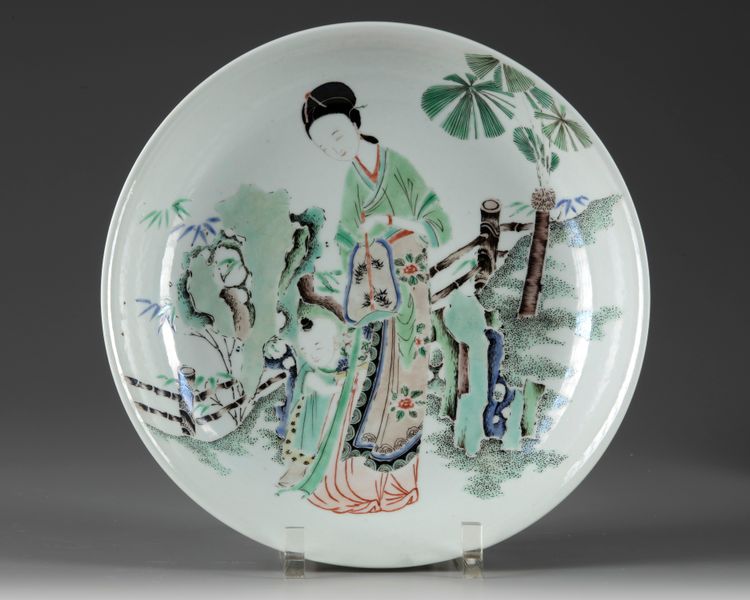 A Chinese famille verte ‘ladies’ dish