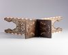 An Islamic wooden mother-of-pearl inlaid Quran stand