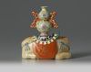 A Chinese famille rose caparisoned elephant joss stick holder