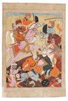 TWO MINIATURES DEPICTING DRAMATIC BATTLE SCENES, QAJAR, 19TH CENTURY