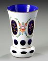 A BOHEMIAN OVERLAY CUT GLASS GOBLET, EARLY 20TH CENTURY