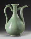 A Chinese celadon-glazed ewer