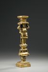 A gilt bronze support with two Deities