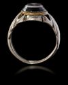 AN AGATE SEAL SILVER RING