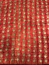 AN OTTOMAN EMBROIDERED DEEP RED SILK PANEL