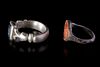 TWO AGATE SILVER RINGS