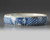 A Chinese blue and white ink stone
