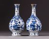 A pair of Chinese blue and white vases
