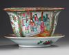 A CANTONESE FAMILLE ROSE POT AND COVER, 19TH-20TH CENTURY