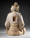 A LARGE WOODEN BUDDHA, MING DYNASTY (1368-1644)