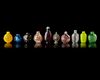 A COLLECTION OF 10 SNUFF BOTTLES IN VARIOUS MATERIALS, QING DYNASTY (1644-1911)