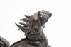Large round three piece Chinese style bronze incense burner (koro)