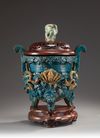 A LARGE CHINESE FAHUA DRAGON TRIPOD CENSER, 16TH CENTURY