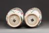 A pair of Chinese crackle-glazed famille rose vases