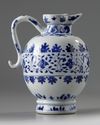 A Chinese blue and white 'floral' ewer
