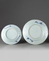 Two Chinese blue and white 'Romance of the Western Chamber' dishes