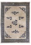A LARGE ANTIQUE CHINESE PEKING RUG WITH IMPERIAL DRAGON DESIGN