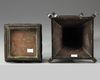 A Chinese archaistic bronze square section vase, fanggu
