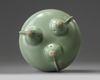 A Longquan-style celadon glazed tripod censer