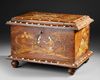 AN INDIAN INLAID WOODEN BOX, 19TH CENTURY